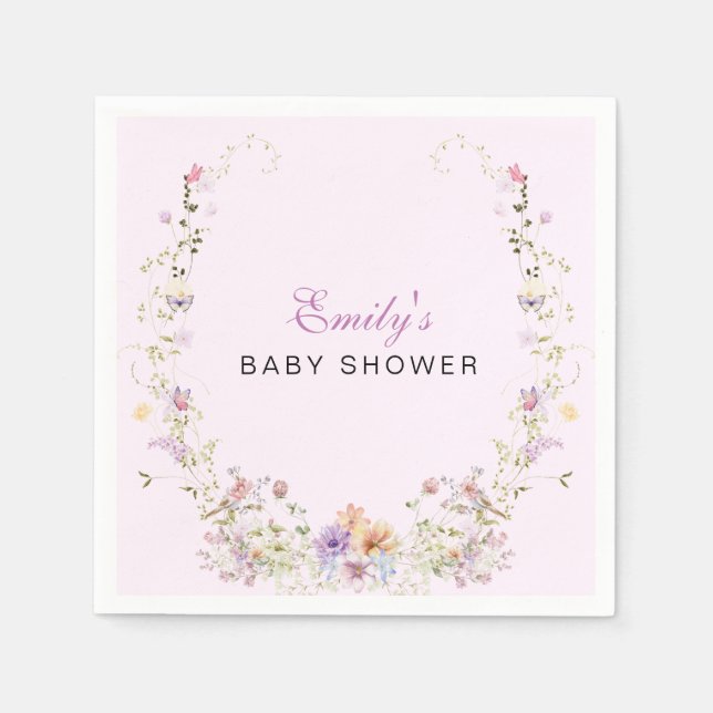 A Little Wildflower Baby Shower  Serviette (Vorderseite)