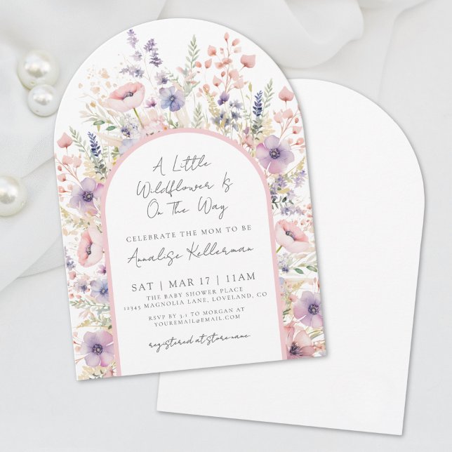 A Little Wildflower Floral Baby Shower Einladung (A Little Wildflower Floral Baby Shower Invitation)