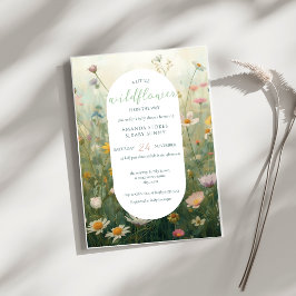 A Little Wildflower Girl Boho Baby Shower Einladung