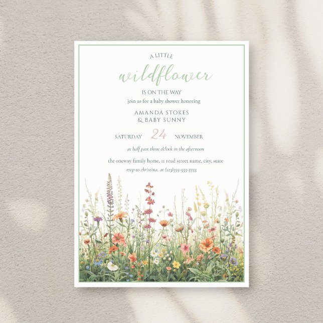 A Little Wildflower Girl Boho Baby Shower Einladung (Von Creator hochgeladen)