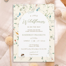 A little Wildflower Wild Flower Bee Baby Shower Einladung