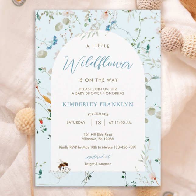 A little Wildflower Wild Flower Boy Baby Shower Einladung (Von Creator hochgeladen)