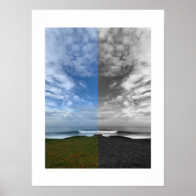 A Lone Bench Reflection Photography Poster (Vorne)