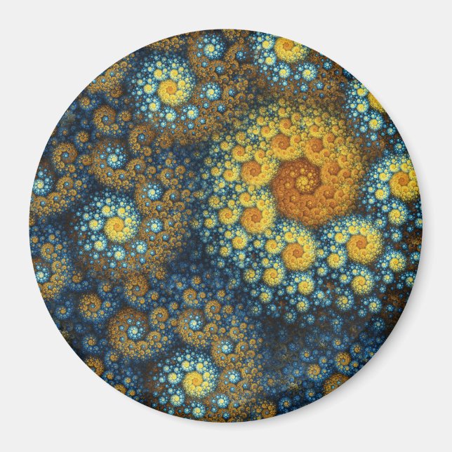 "a.lone" Blue Bio Spiral Fraktal Magnet (Vorne)