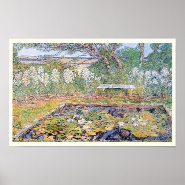 A Long Island Garden by Frederick Childe Hassam Poster (Vorne)