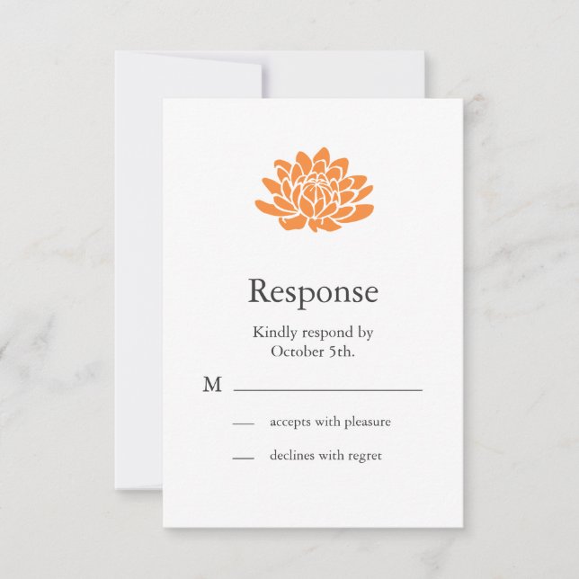 A Lotus Blume UAWG (orange) RSVP Karte (Vorderseite)