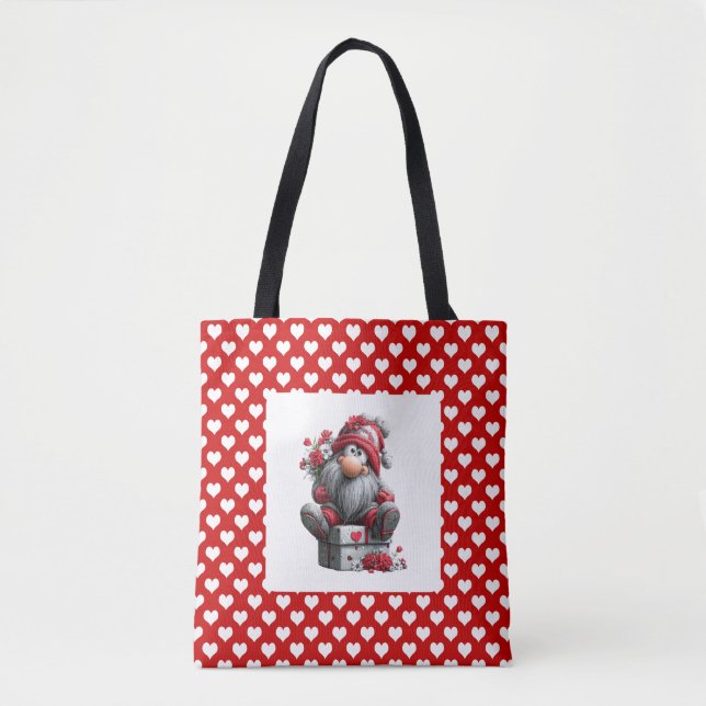 "A Love Note for You" Valentine Gnome Tasche (Vorderseite)