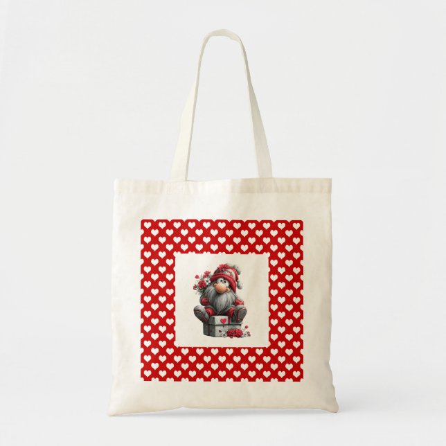 "A Love Note for You" Valentine Gnome Tragetasche (Vorne)