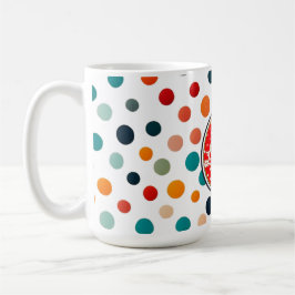 a lOVE themed mug with bright polka  Kaffeetasse