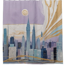 A Lunar Cityscape Duschvorhang