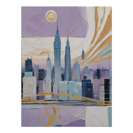 A Lunar Cityscape Poster