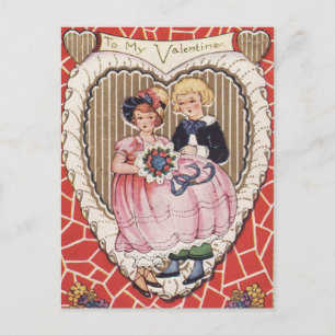 À ma carte postale rétro Valentine-Edwardian pour 