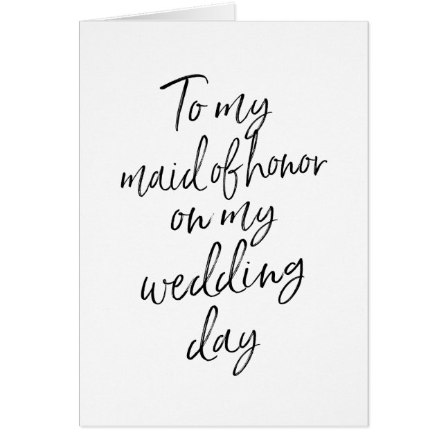 À ma domestique d'honneur mon jour du mariage (Devant)