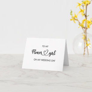 À ma fille de fleurs le jour de mon mariage carte 