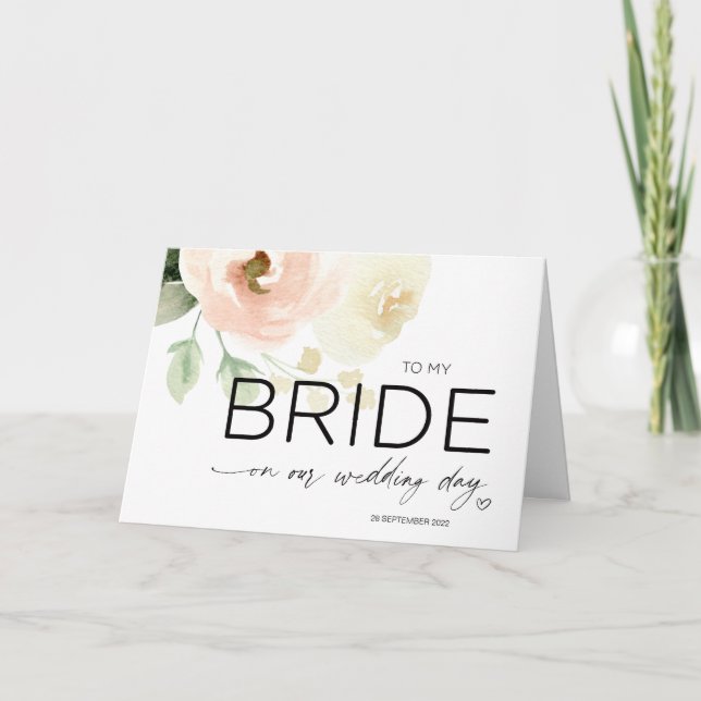 À ma mariée sur notre carte de jour de mariage de  (Devant)