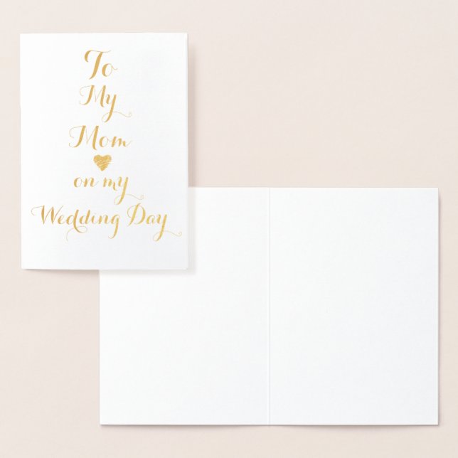 À ma mère le jour de mon mariage Carte Foil person (Affichage)