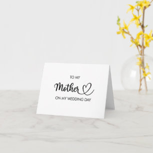 À ma mère le jour de mon mariage carte pliée