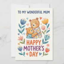 À ma merveilleuse maman – Carte de l'ours de la fê