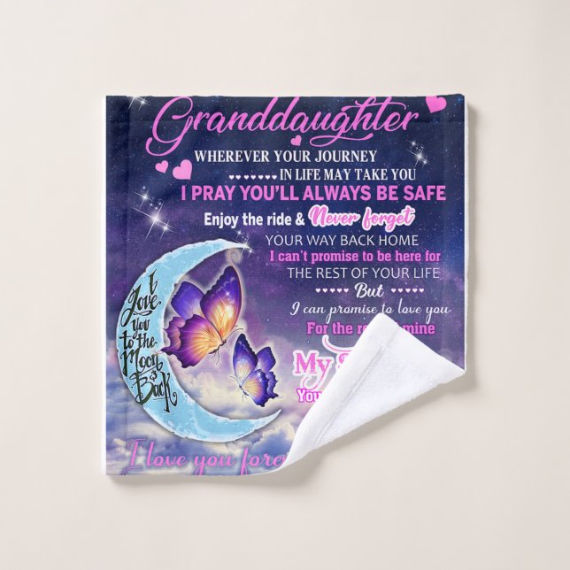 À ma petite-fille Papillons Idée cadeau d'annivers (Gant de toilette)