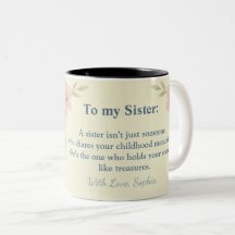 À ma sœur - Mug de café photo personnalisé