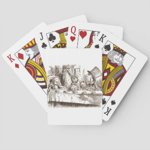 A Mad Tee Party Tenniel Sepia Spielkarten