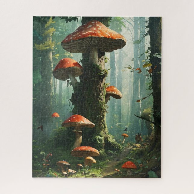 a magical forest, mushrooms, a mystical forest, to (Vertikal)