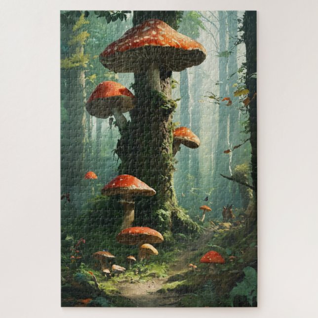 a magical forest, mushrooms, a mystical forest, to (Vertikal)