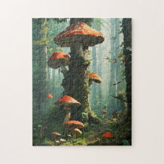 a magical forest, mushrooms, a mystical forest, to