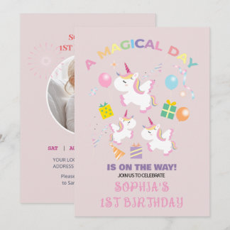 A Magical Unicorn Birthday Invitation Einladung