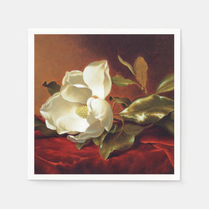 A Magnolia on Red Velvet Serviette