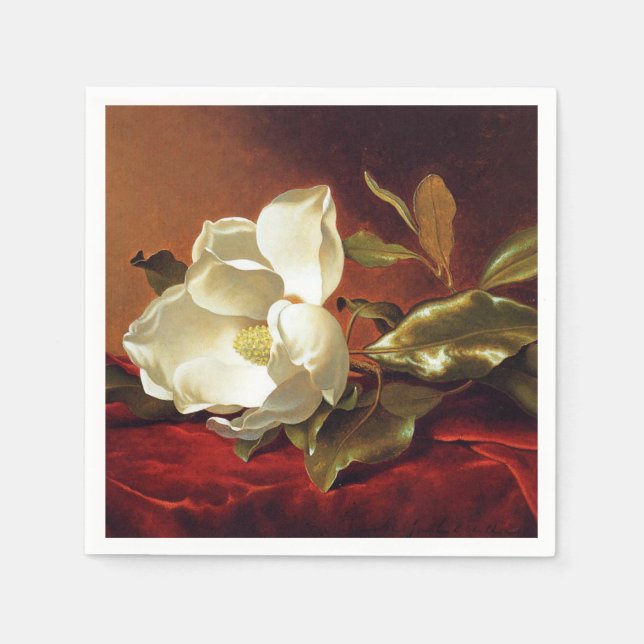 A Magnolia on Red Velvet Serviette (Vorderseite)