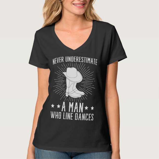 A Man Who Line Dances Line Dancer Line Dancing T-Shirt (Vorderseite)