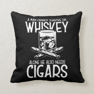 A Man Who Loves Whiskey And Cigar Kissen