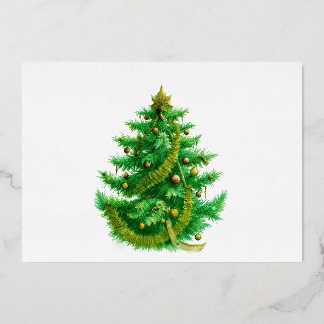 A Mandelbrot Christas Tree With Red & Green Bulbs Folieneinladung (Vorderseite)