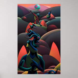 A Martini Lands on the Planet of Olives - Ken Gage Poster