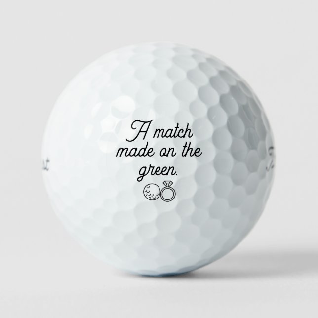'A Match Made on the Green' Gastgeschenk Hochzeit  Golfball (Vorderseite)