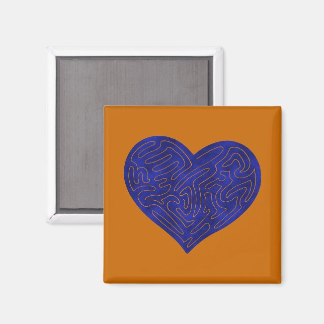 A-MAZE-HERZ (BLAU) MAGNET (Vorderseite/Rückseite)