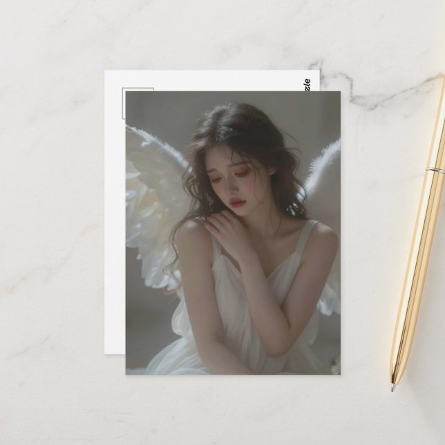 A melancholic angel postkarte (Vorderseite/Rückseite Beispiel)