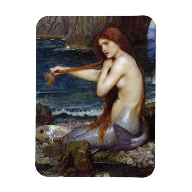 A Mermaid [John William Waterhouse] Magnet (Vertikal)