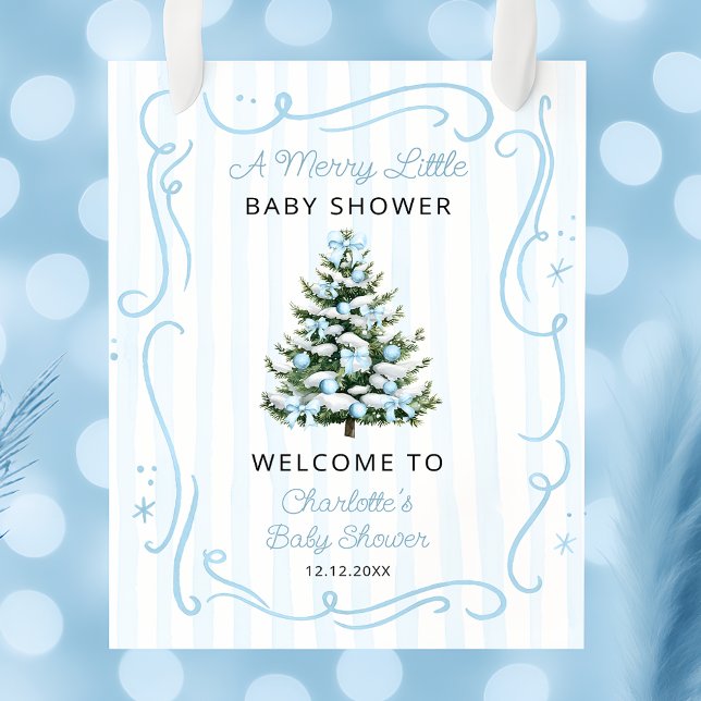 A Merry Blue Little Blue Baby Shower Welcome Poster (Von Creator hochgeladen)