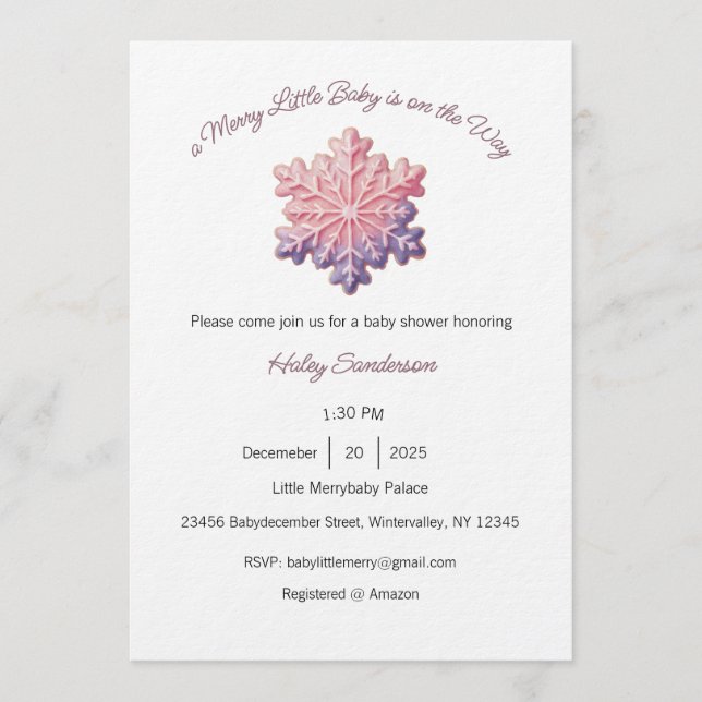 A Merry Little Baby is on the Way Invitation (Devant)