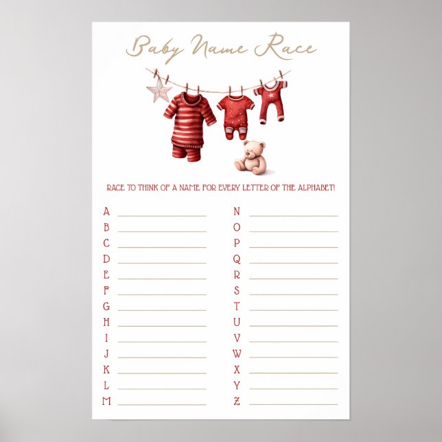 A Merry Little Baby Shower Baby Shower Game Poster (Vorne)