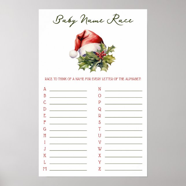 A Merry Little Baby Shower Baby Shower Game Poster (Vorne)