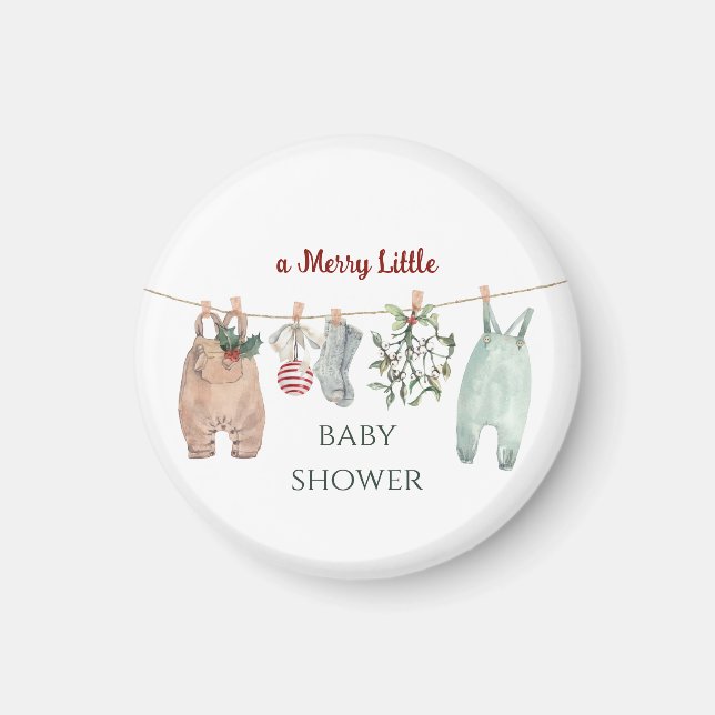 A Merry Little Baby Shower Christmas Clothes Magnet (Vorne)