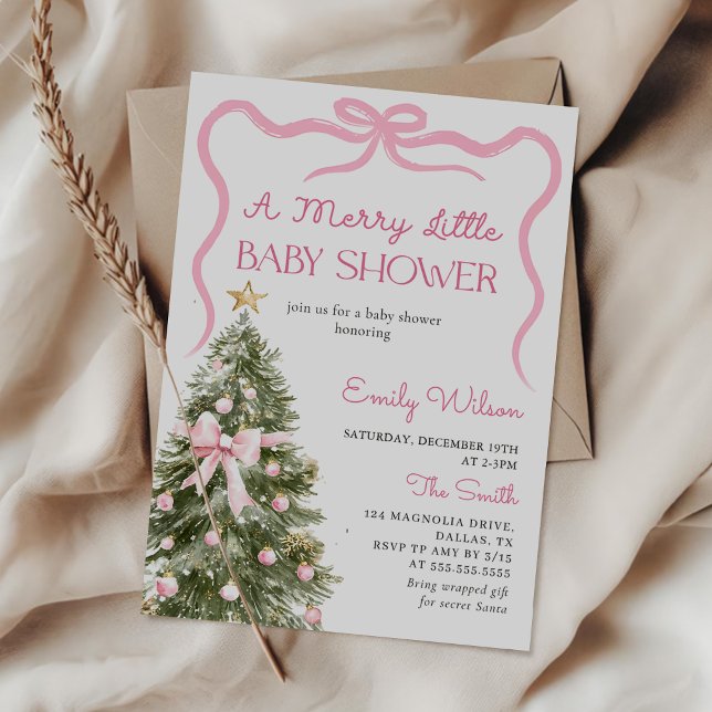 A Merry Little Christmas Baby Shower Invitation Einladung (Von Creator hochgeladen)