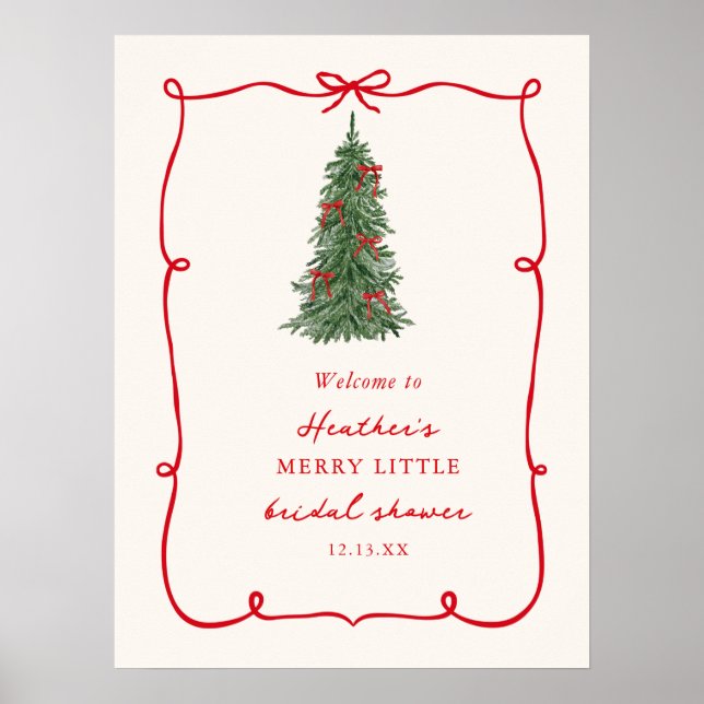 A Merry Little Christmas Bridal Shower Welcome Poster (Vorne)