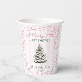 A Merry Little Christmas Tree Baby Shower Pappbecher