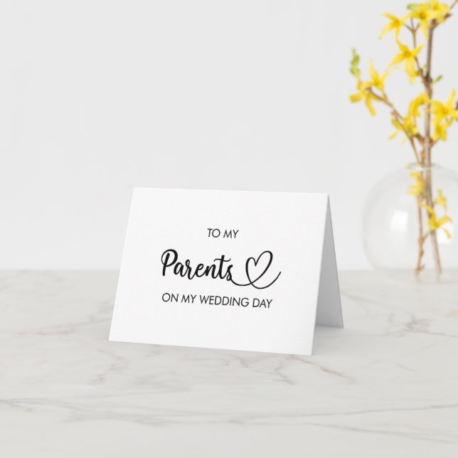 À mes parents le jour de mon mariage carte pliée (Fleur jaune)