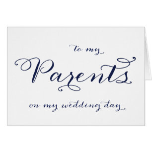 À mes parents sur ma carte de jour du mariage