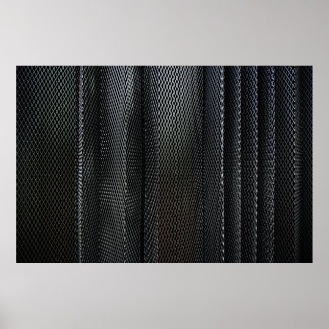 A metal criss-cross grid in undulating layers poster (Vorne)